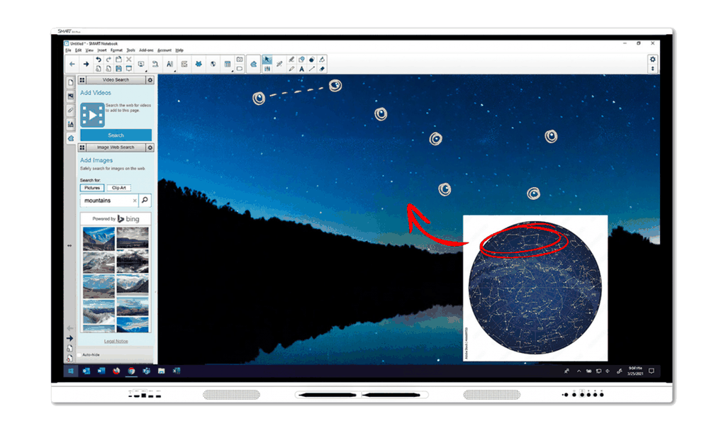 SMART Board GX V4 Plus 65″ – lekcja interaktywna astronomii