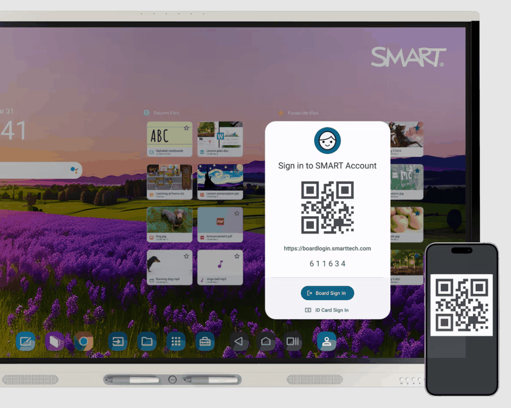 SMART Board MX V5 75″ – ekran logowania do systemu